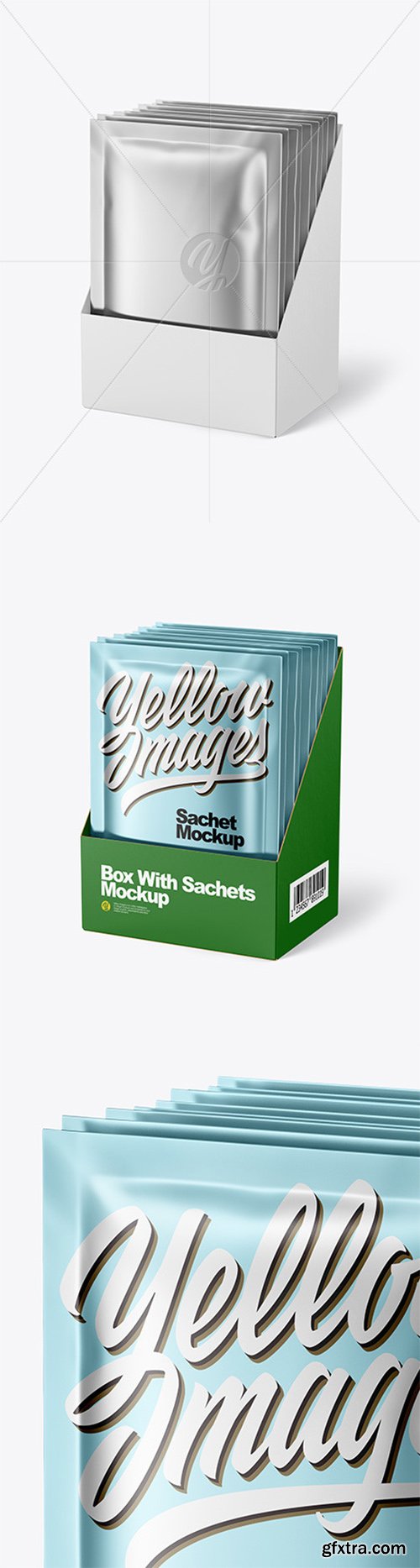 Metallic Sachets in Display Box Mockup 65542