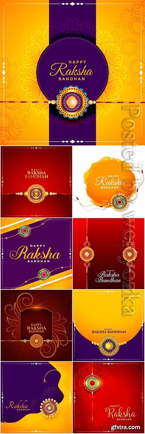 Happy raksha bandhan indian festival vector card