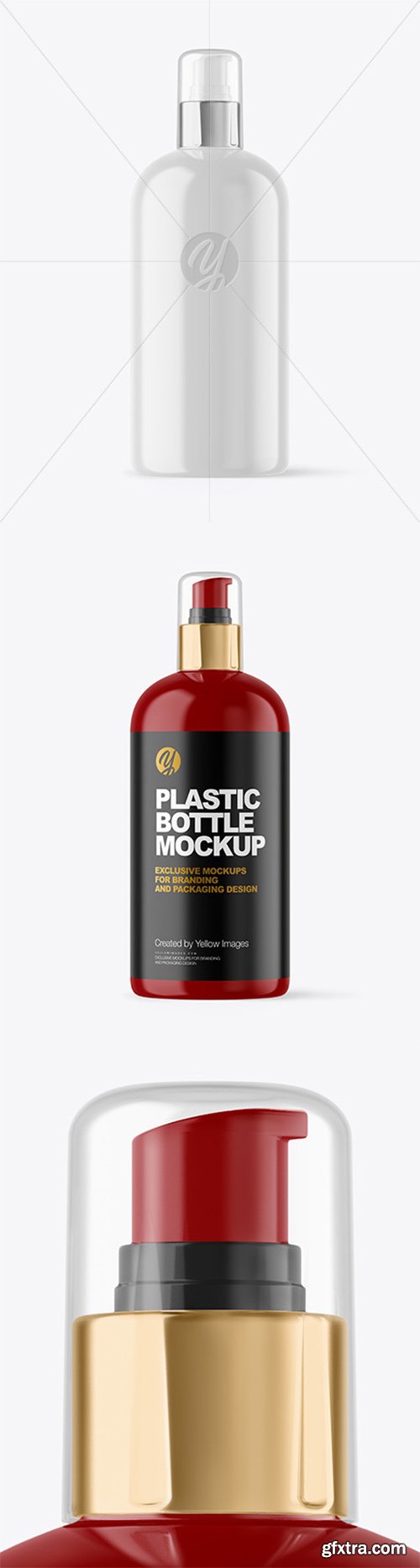 Glossy Cosmetic Bottle with Pump Mockup 65666 