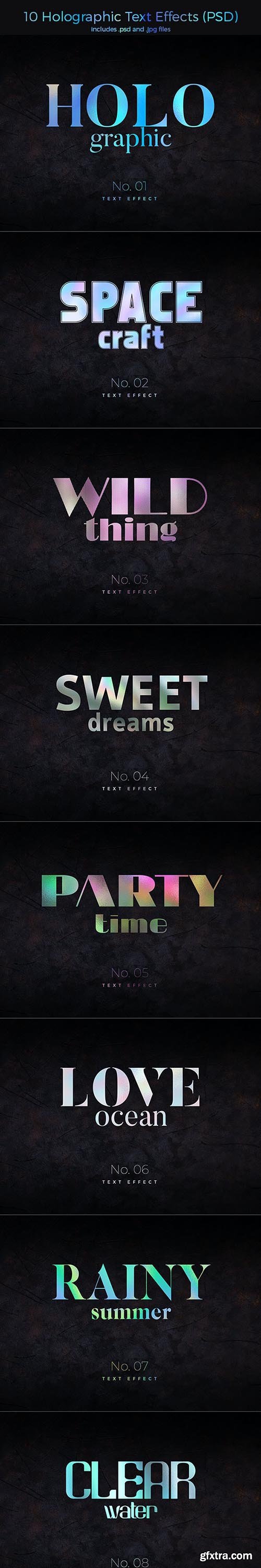 GraphicRiver - 10 Holographic Text Effects 28210322