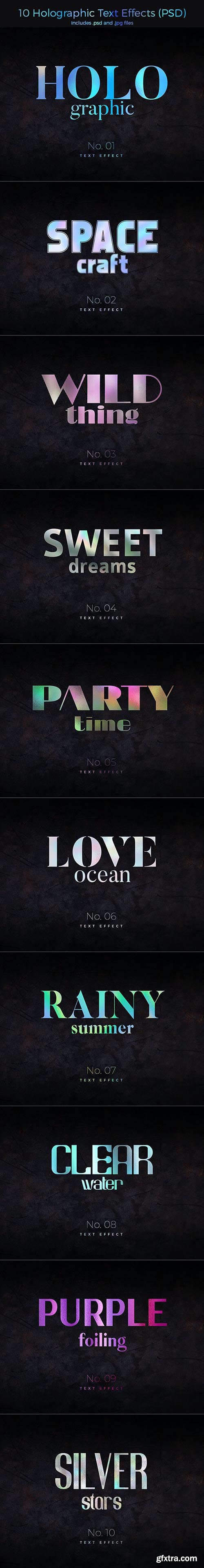 GraphicRiver - 10 Holographic Text Effects 28210322