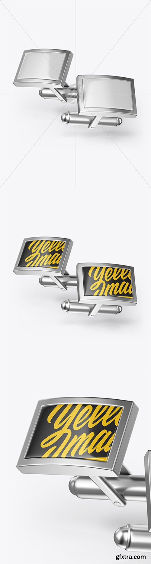 Two Cufflinks with Rectangle Caps Mockup 65303