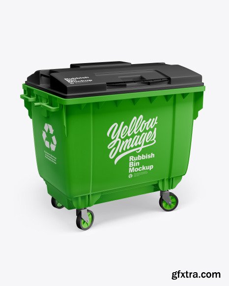 Plastic Glossy Rubbish Bin Mockup 61992