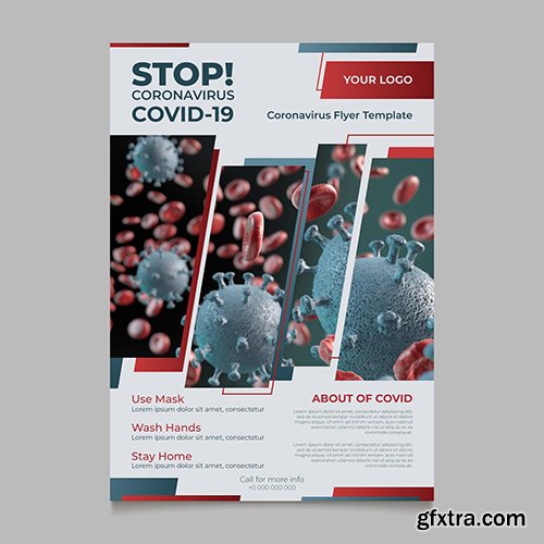 Informative coronavirus flyer with photo