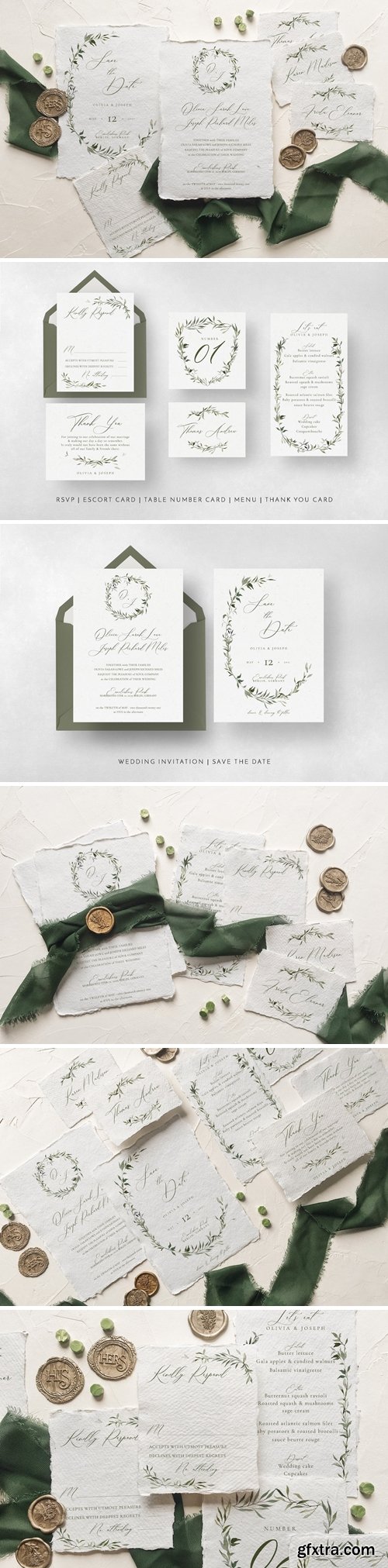 Watercolor Monogram Wedding Suite