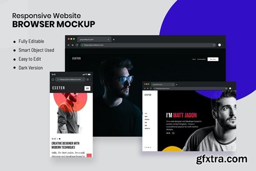 Responsive Browser Screen Mockup