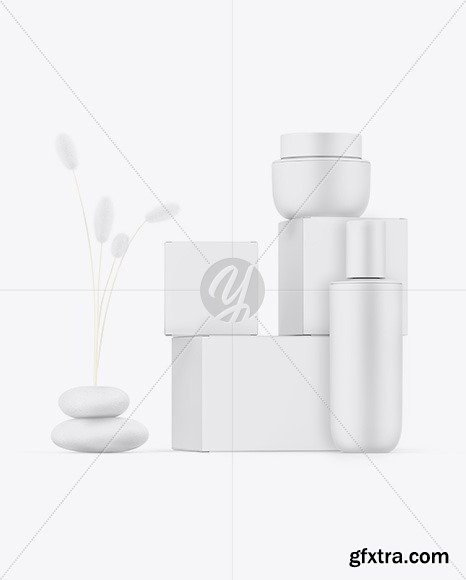 Boxes W/ Jar &amp; Bottle Mockup 67707