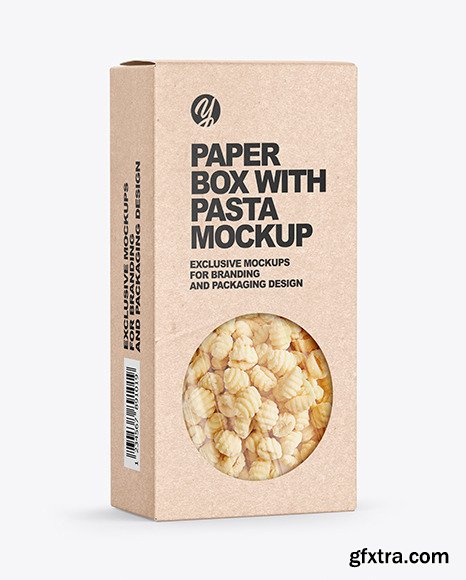 Kraft Paper Box with Gnocchi Mockup 67742