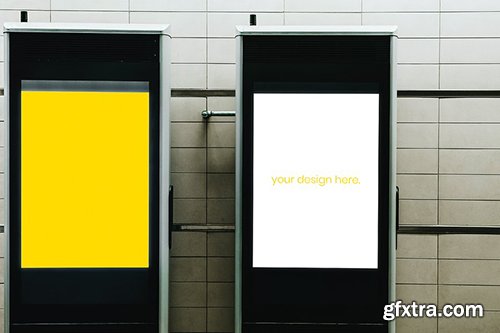 Blank advertising board mockup in a station 1221533