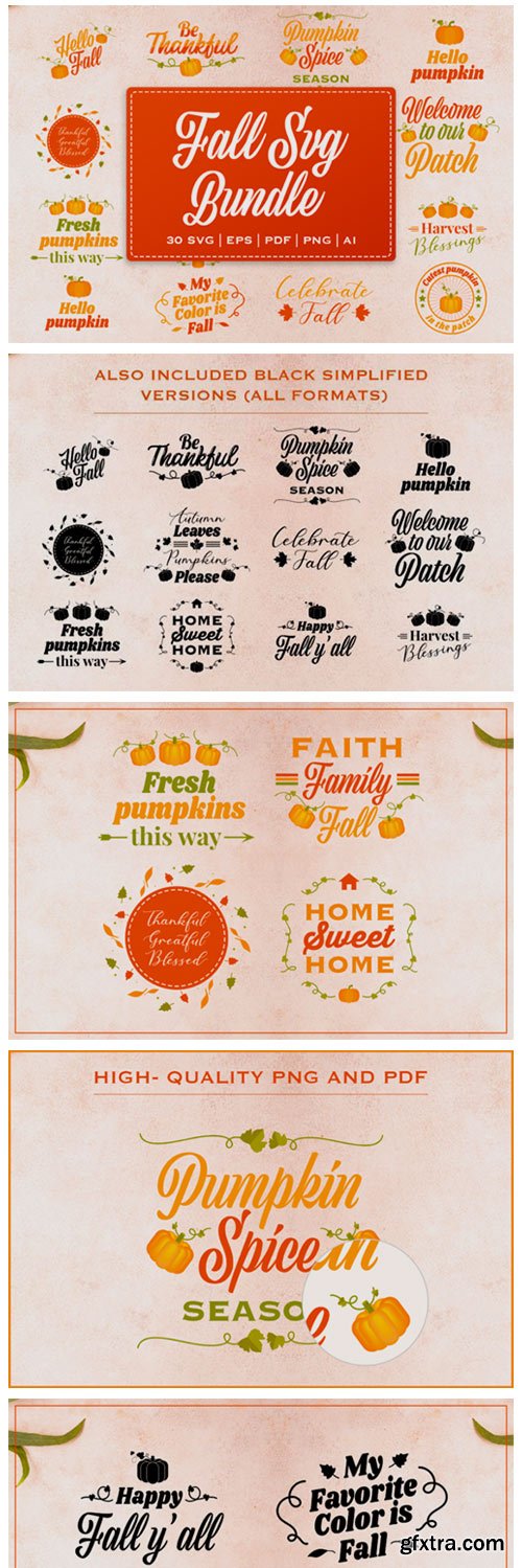 Fall SVG Bundle with Bonus Elements 5556152