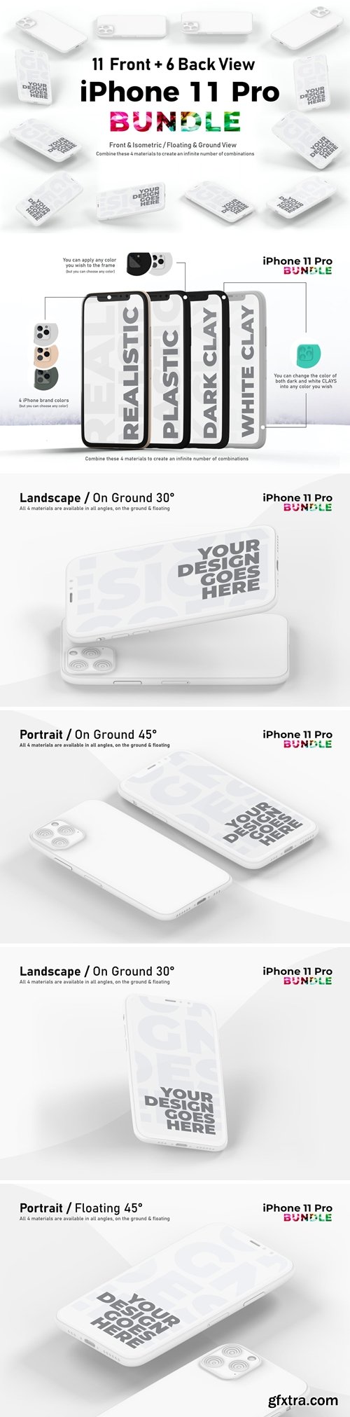 CreativeMarket - iPhone 11 Pro Mockup Bundle 5358205