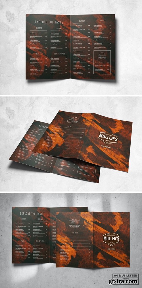 Grunge Food Menu Design A4 & US Letter