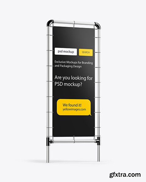 Metallic Stand w/ Matte Banner Mockup 67743