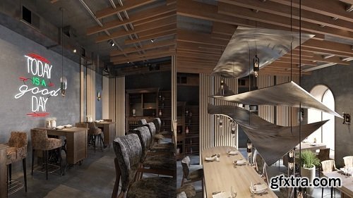 Interior Coffee Scene Sketchup Model by PhongLinh