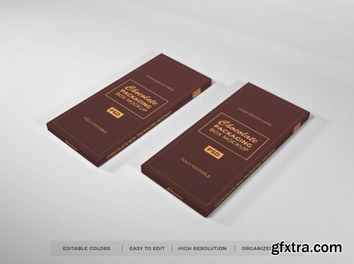 Realistic chocolate box packaging mockup