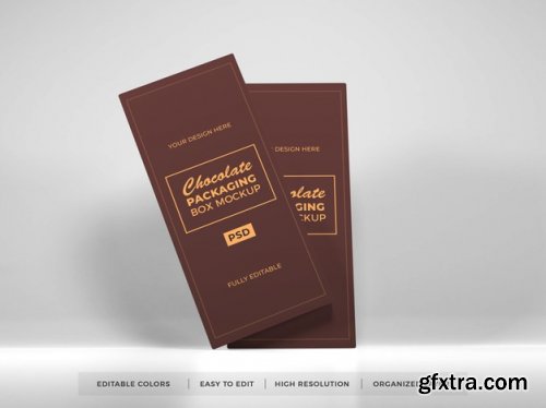 Realistic chocolate box packaging mockup