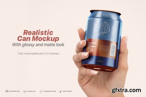 Realistic Can Mockup Set