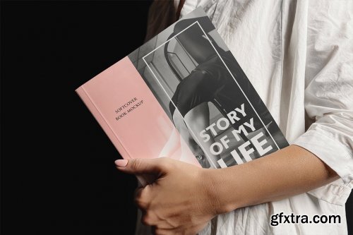 Woman Holding Softcover Book Mockup