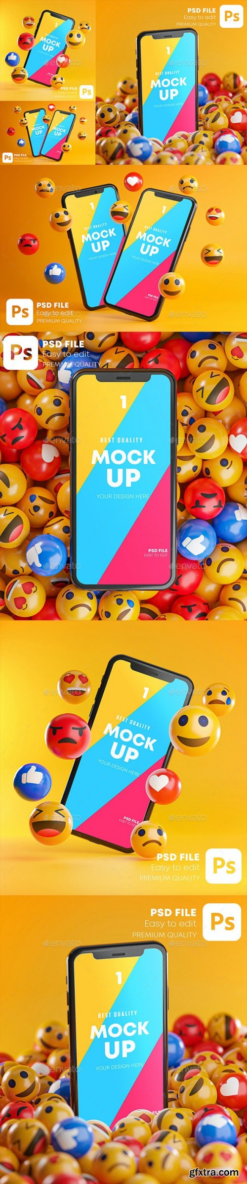 GraphicRiver - Smartphone Emoji Mockup Pack 28404183