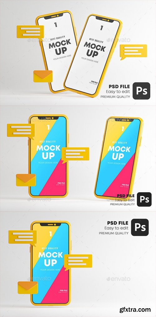 GraphicRiver - Messaging Conversation App Smartphone Mockup Set 28404190