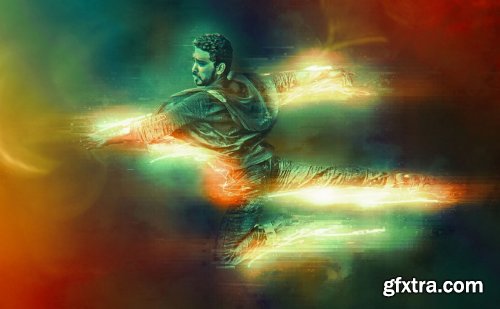 CreativeMarket - Neon Glitch Photoshop Effect 5182912