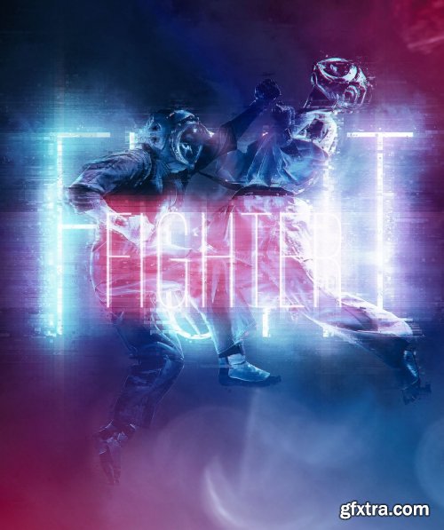 CreativeMarket - Neon Glitch Photoshop Effect 5182912