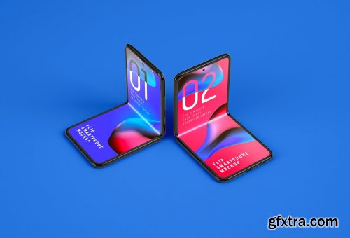 CreativeMarket - Galaxy Z Flip Mockup | Folding Phone 5354152