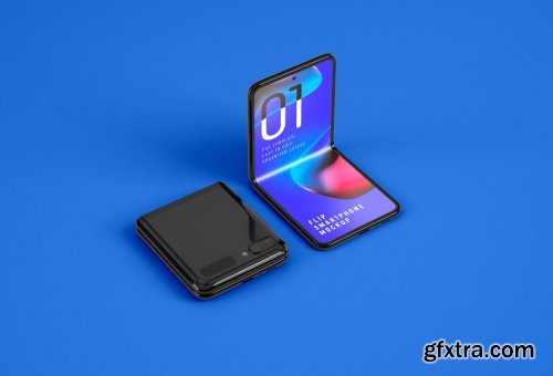 CreativeMarket - Galaxy Z Flip Mockup | Folding Phone 5354152