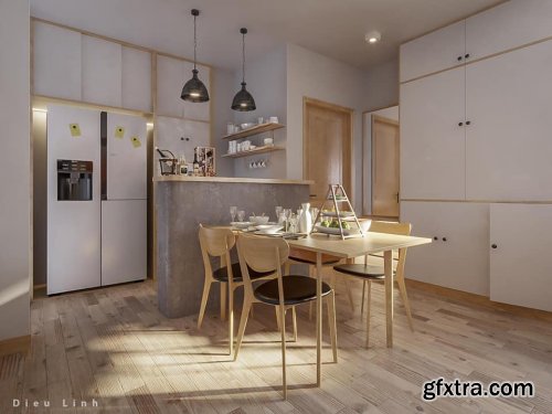 Interior Apartment Scene Sketchup by DieuLinh