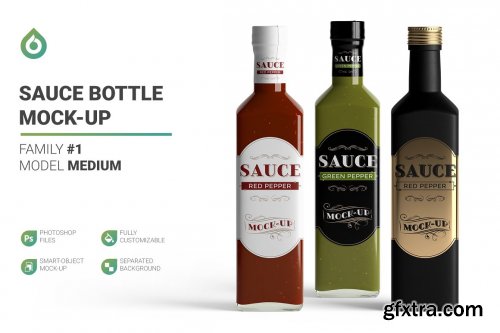 CreativeMarket - Sauce Bottle Mockup 4834491