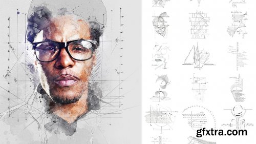 CreativeMarket - 32 Technical Drawing Brushes V2 5272756