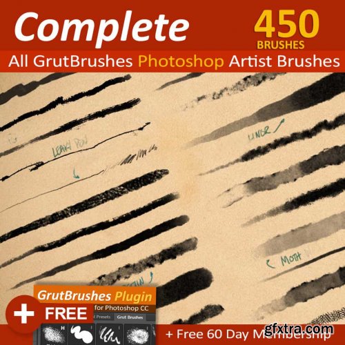 GrutBrushes Art Brushes Complete – 450 Photoshop Brushes