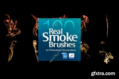 CreativeMarket - 100 Real Smoke Brushes for Photoshop 4904310