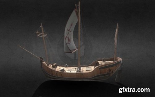 Caravel Ship Animated 3d model