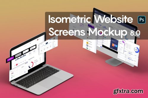 CreativeMarket - Isometric Website Mockup 8.0 5301296