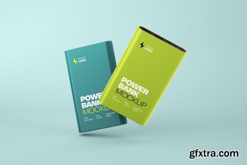 CreativeMarket - Glossy Power Bank Mockup Set 5374867