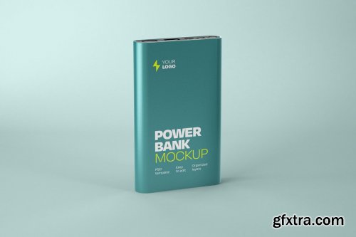 CreativeMarket - Glossy Power Bank Mockup Set 5374867