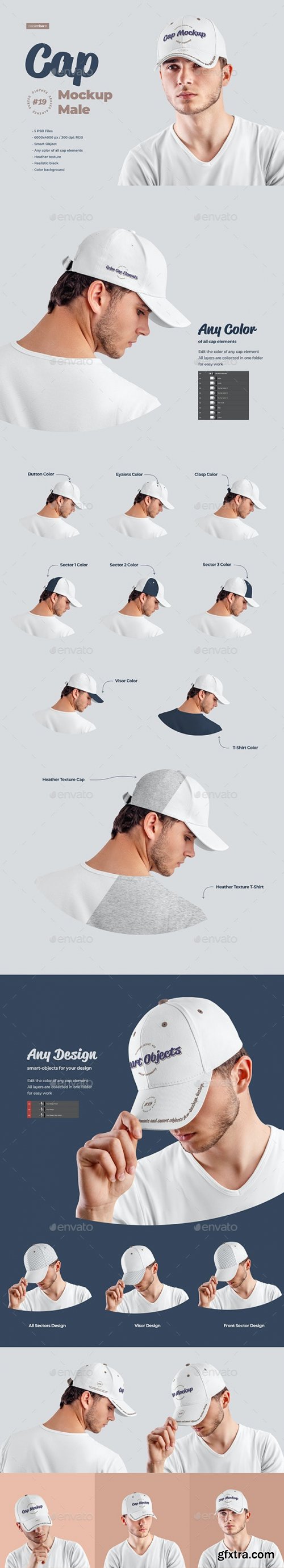 GraphicRiver - 5 Mockups Men's Cap 28433141