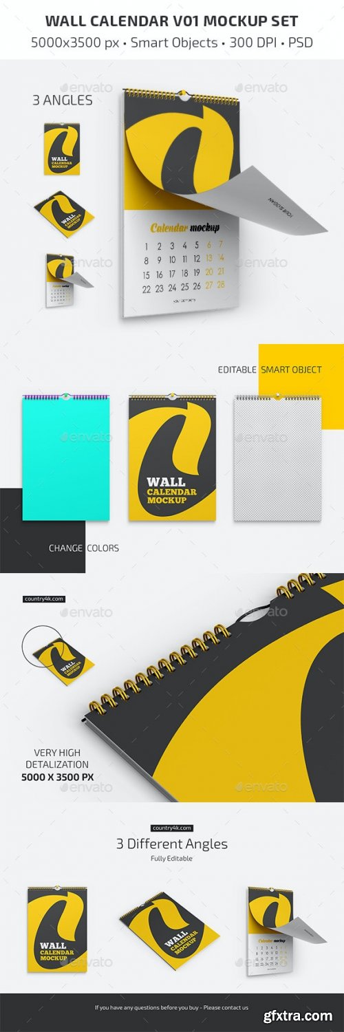 GraphicRiver - Wall Calendar v01 Mockup Set 28418685