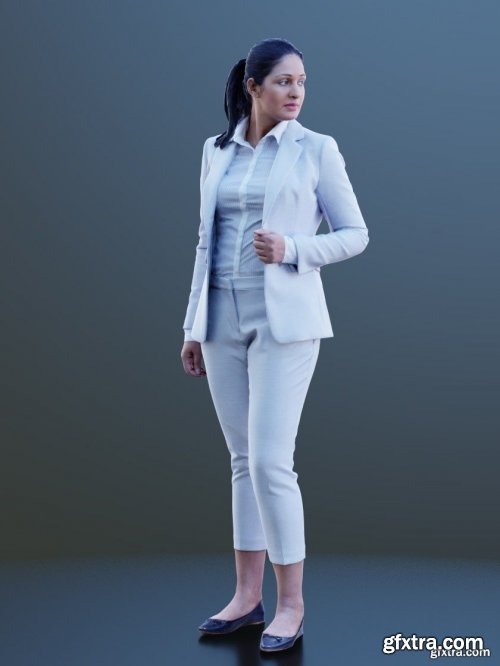 Girl Wearing Suit Scanned 3d model