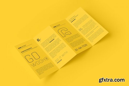 CreativeMarket - DL 4 Fold Brochure Mockup 5307332