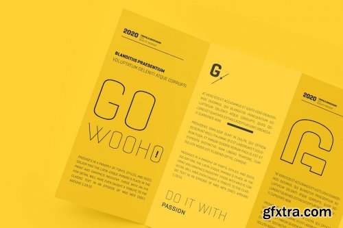 CreativeMarket - DL 4 Fold Brochure Mockup 5307332