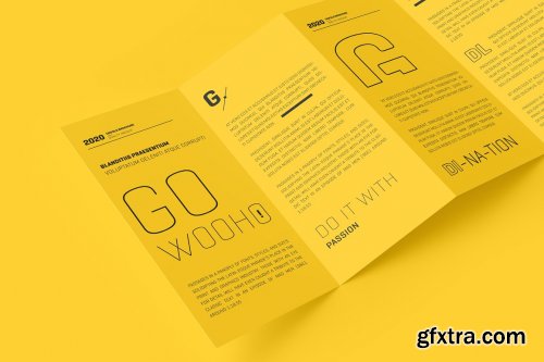 CreativeMarket - DL 4 Fold Brochure Mockup 5307332