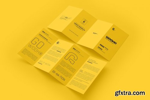 CreativeMarket - DL 4 Fold Brochure Mockup 5307332