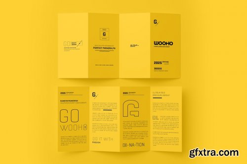 CreativeMarket - DL 4 Fold Brochure Mockup 5307332