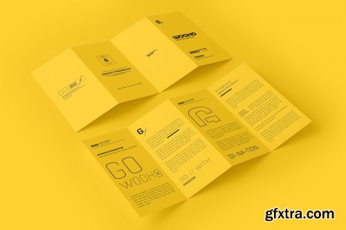 CreativeMarket - DL 4 Fold Brochure Mockup 5307332