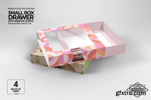 CreativeMarket - Small Box Drawer WindowSleeve Mockup 5357956