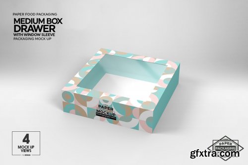 CreativeMarket - Medium Box Drawer WindowSleeve Mockup 5357961