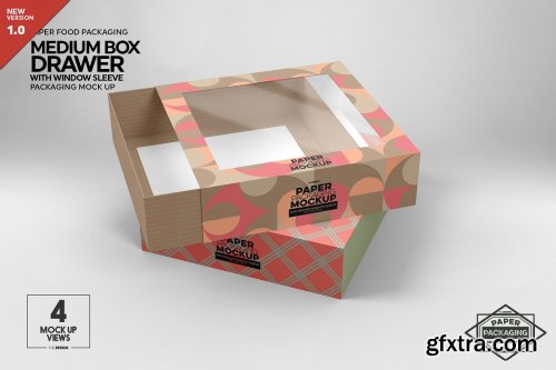 CreativeMarket - Medium Box Drawer WindowSleeve Mockup 5357961