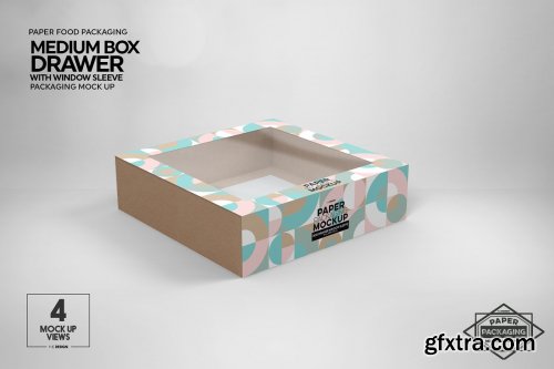 CreativeMarket - Medium Box Drawer WindowSleeve Mockup 5357961